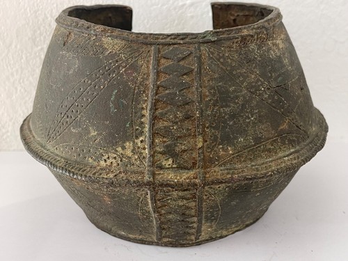 Large baoulé bronze anklet - bronze,