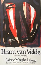 Bram VAN VELDE, Galerie Maeght Lelong, 1984. Affiche originale en lithographie