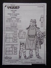 § patron MODES ET TRAVAUX 06/1992 robe  et caleçon pour fillette