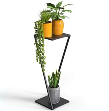 Support à fleurs métal noir