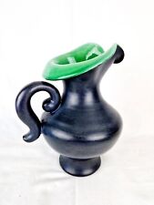 Pol Chambost Pichet 831 Céramique Emaillée Noir Et Verte Signé Poterie D'Ivry