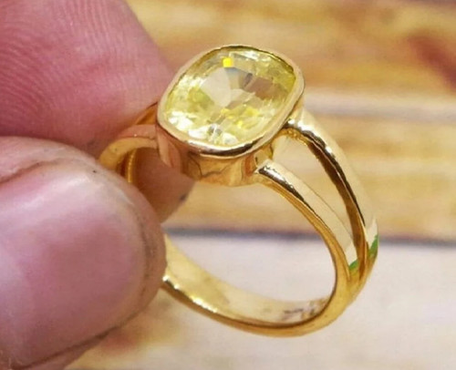 Bague saphir jaune - , or