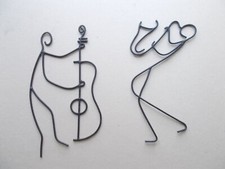 2 Musiciens de Jazz décoratifs en Fer , Années 1950