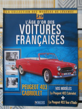 FASCICULE PEUGEOT 403 CABRIOLET "Age d'or des Voitures Française" 12 Pages