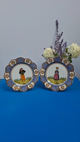 Paire assiettes bretonnes - paire, d’assiettes
