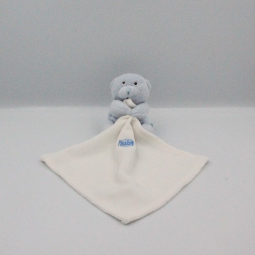 Doudou plat ours - bleu, ciel