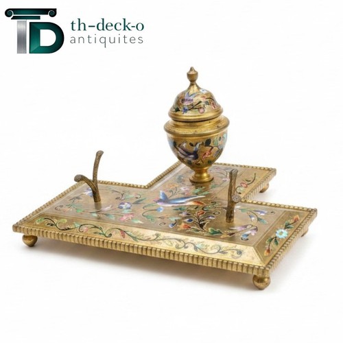 Grand encrier bronze email - grand,