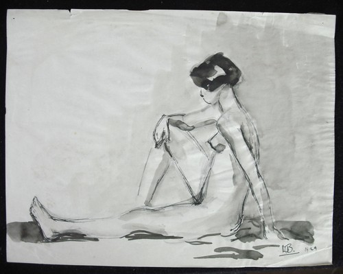 Dessin original lavis - , d'encre