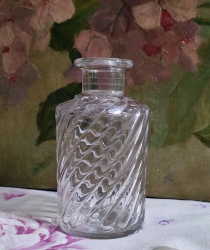 Ancien flacon cristal torse - ancien,