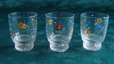3 PETITS VERRES EN CRISTAL TRES FINS EMAILLES