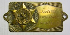 PLAQUE SAINT CHRISTOPHE EN LAITON AUTOMOBILE MARSEILLE
