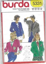 BURDA  5331 patron VESTE SPENCER  10, 12,  14, 16 ans