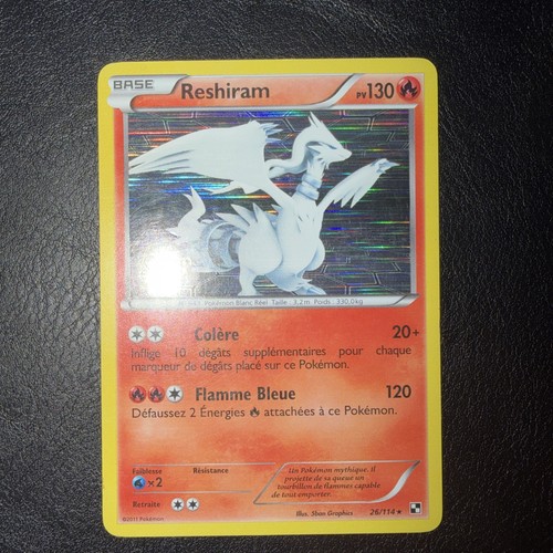 Carte pokémon reshiram - reshiram, 26/114