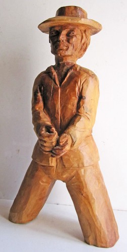 Statue bois personnage - statue,