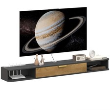 HOMCOM Meuble TV suspendu