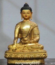 7.8" Old Tibet Bronze Gilt