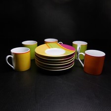5 tasses 6 soucoupes café