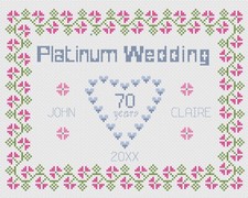 Croix Point Mariage Anniversaire Kit Échantillon Ou Motif - Florashell - Platine