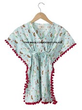 Été Enfants Caftan Filles Manche Courte Maxi Robe Tunique Rainbow Haut Imprimé