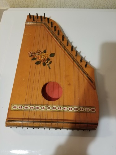 Cithare ancienne harpe bois - ancienne,