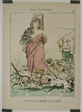 Patrioty Croquis républicains Circa 1870 Estampe en couleur Politique Caricature