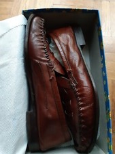 mocassins homme tressé taille 43 en cuir souple marron occasion bon état