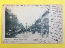 cpa PARIS 1902 Transport Circulation ATTELAGE VOITURE CALÈCHE AUTOBUS VÉLO TAXI