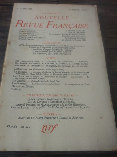Nouvelle revue française - nouvelle,