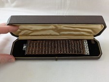 ANCIEN BEAU BIJOU BRACELET PERLES DE FER DE BERLIN TISSU EPOQUE EMPIRE - 19ème