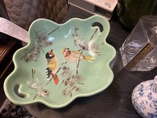 Plat Corbeille Oiseaux Longwy Modèle Gazouillis  Années 20