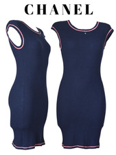 Robe chanel tricot marine - tricot,
