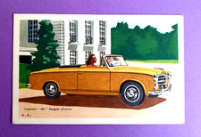 Carte Postale Ancienne Peugeot 403 Cabriolet Chocolat TOBLER Années 50 Postcard