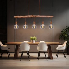 Suspension Lampe En Bois Lampe De Salon Hauteur Réglable H 140 CM