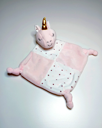 Doudou plat licorne rose - doudou,
