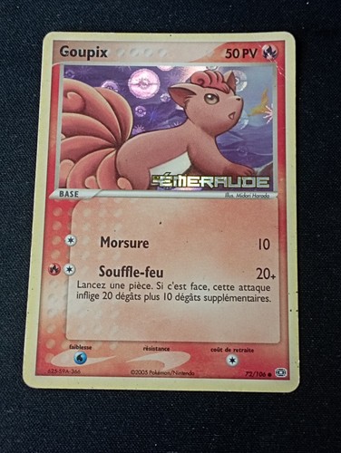 Carte pokémon goupix 72 106 - goupix, 72/106