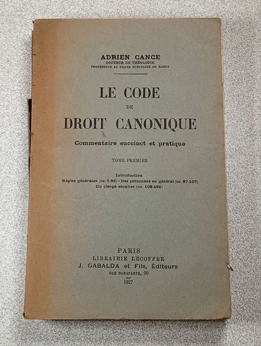 Code droit canonique - de,