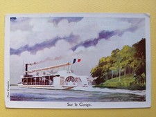 CPA ILLUSTRATION L. HAFFNER BATEAU à AUBE ROUE sur le CONGO Ligue Maritime