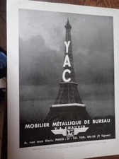 Y A CHAUVIN mobilier métallique de bureau  pub FRANCE ILLUSTRATION AUTO 1950