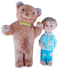 Nicolas et Nounours  - Pouëts Bonne nuit les petits  20 cm et 17 cm squeaky 1966