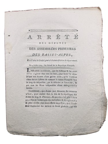 Alpes haute provence - haute, 1793