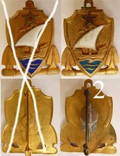 MARINE au MAROC - Voilier tartane mer verte (2)- TBE - Insigne Navire Bateau