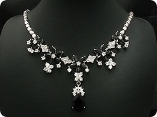COLLIER SAPHIR NOIR 26x6-18 mm