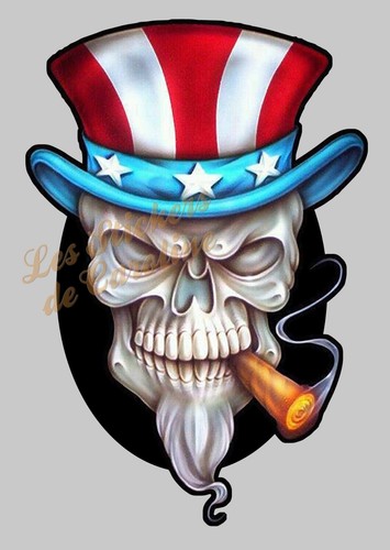 Sticker skull usa tete - skull,
