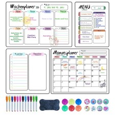 4 Pièces Calendrier Magnetique Frigo,Planificateurs Mensuels Magnétiques Effa...