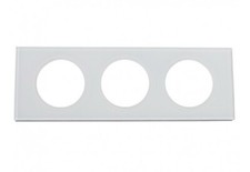 Plaque Matières - Legrand Céliane 3 postes - Verre Kaolin - Réf : 069313