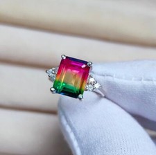 Bague tourmaline pastèque bi
