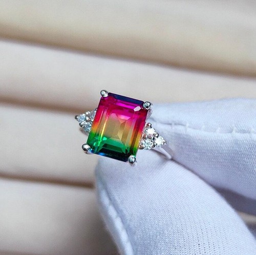 Bague tourmaline pastèque - , bi
