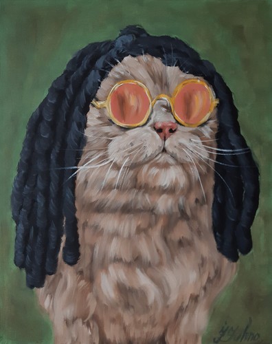 Peinture chat animal - , art
