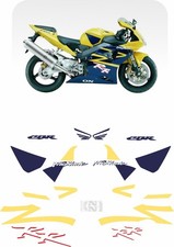 Autocollants autocollants compatibles CBR 954 RR 2002 - 2003 FIREBLADE jaune/az