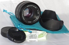 Objectif 50mm f1,8 PENTACON Prakticar, avec bouchons, pare-soleil et housse TBE